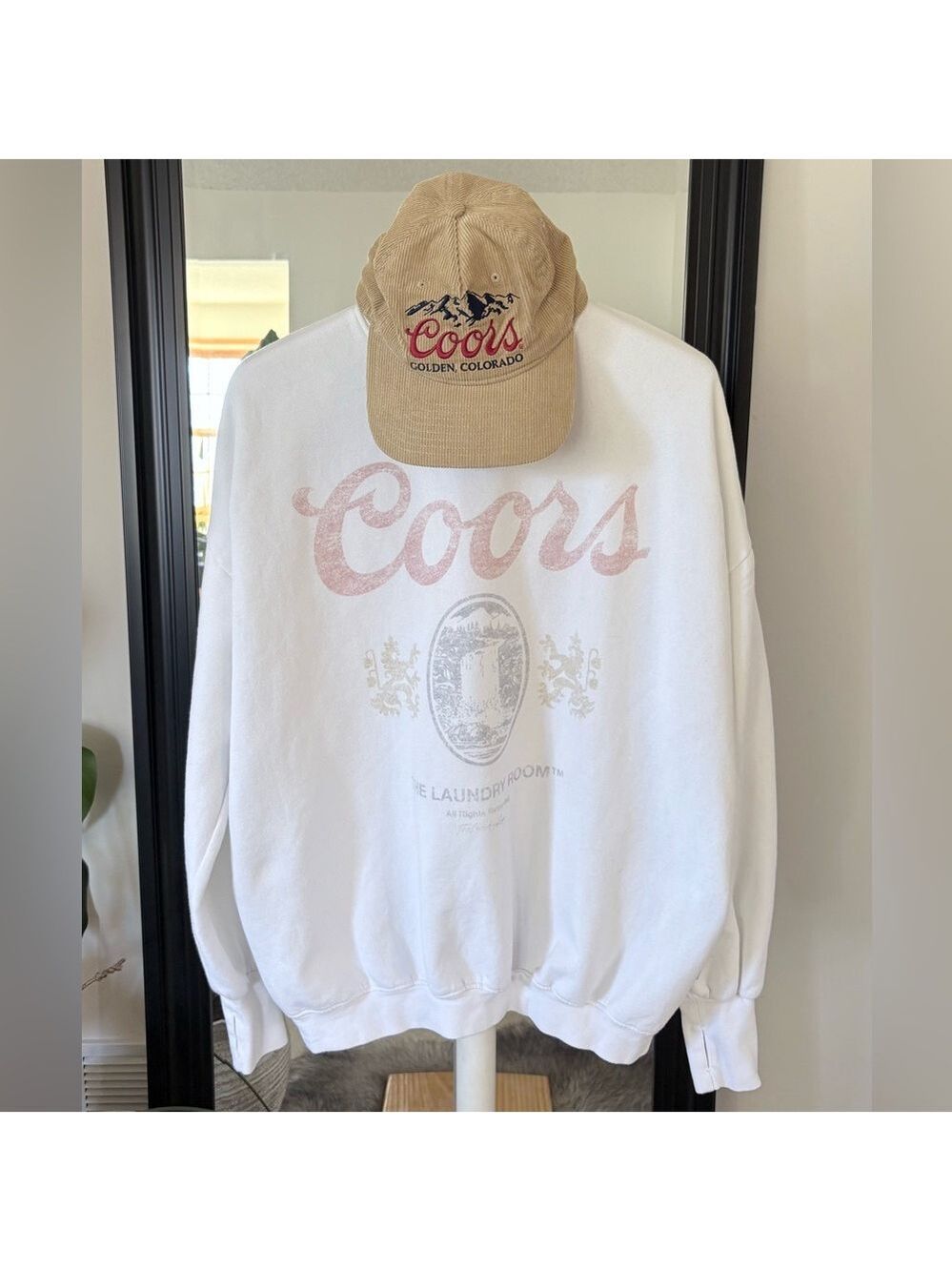 COORS Oversized White Sweatshirt & Snap Back COORS Hat
